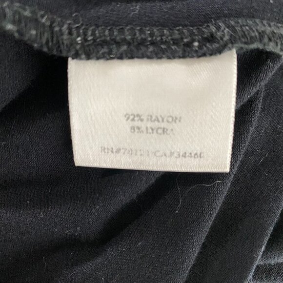 Eileen Fisher Dress Women's Medium‎ Black Drape Neck Rayon Blend DR-1216 - Picture 5 of 6